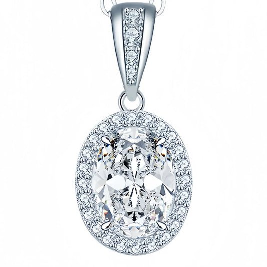 ShanLover Luxus-Halskette für Damen mit erstklassigem MST-Moissanit-Diamanten, Anhänger aus 925er Sterlingsilber, Schmuckkette