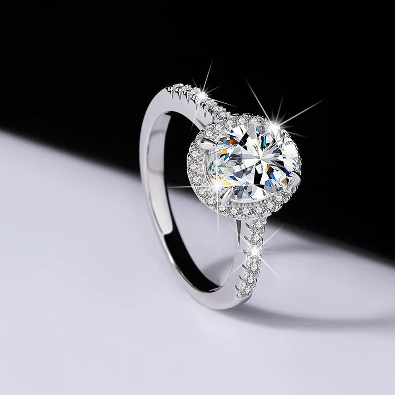 MUSHAN Luxury Jewelry 925 Pure Silver Genuine Moissanite Diamond Ring 2 Carats Couple'S Pair Ring Wedding Ring