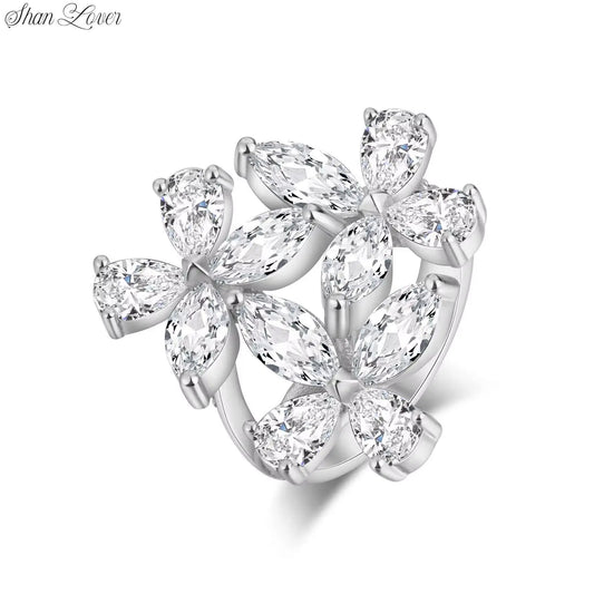 ShanLover Marke 925 Sterling Silber Seltener Damen-Schmetterlingsring im Trio-Design, ähnlicher Stil wie Ge-Familie, Modeschmuck