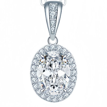 ShanLover Brand Luxury MST Top Grade Moissanite Diamond Necklace for Women S 925 Sterling Silver Pendant Necklaces Chain Jewelry