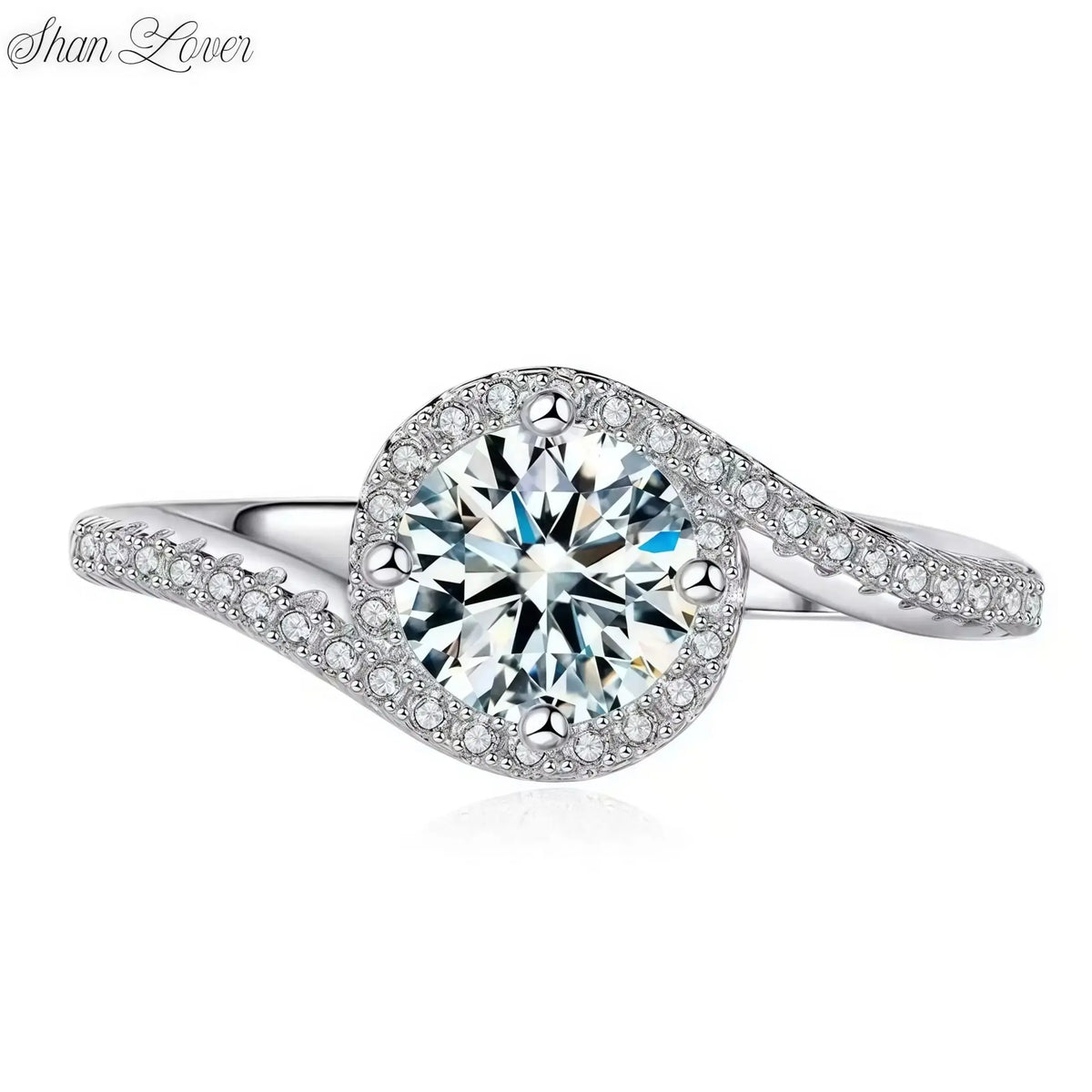 ShanLover Brand CMA GRA Certificate MST Top Grade Moissanite 925 sterling silver ring for Women Wedding Diamond Rings Jewelry