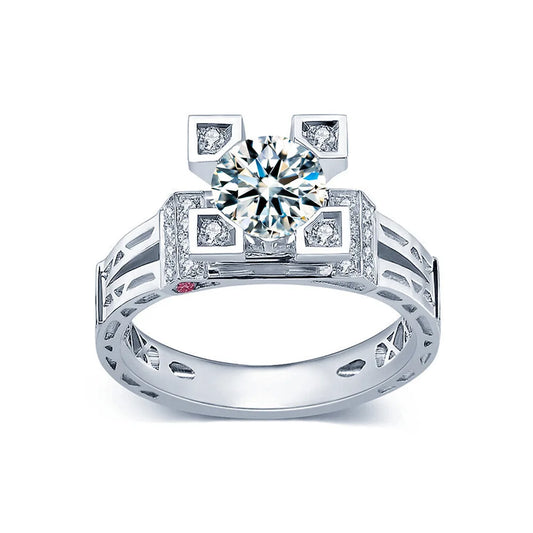 ShanLover Brand Eiffel Tower Moissanite Diamond Ring For Women s925 925 Sterling Silver Bridal Wedding Rings Gemstones Jewelry