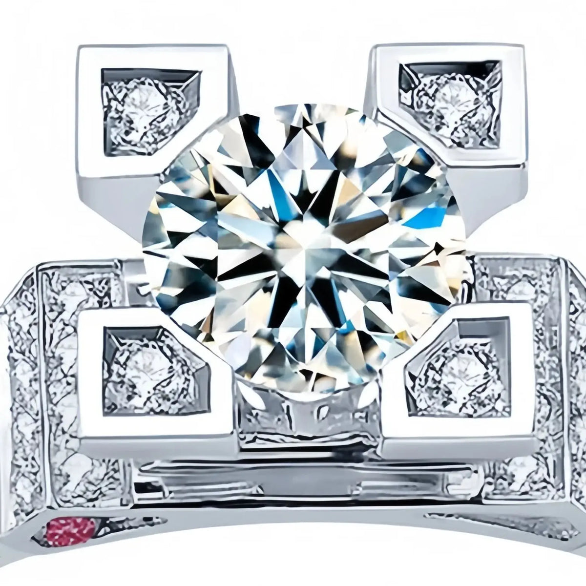 ShanLover Brand Eiffel Tower Moissanite Diamond Ring For Women s925 925 Sterling Silver Bridal Wedding Rings Gemstones Jewelry