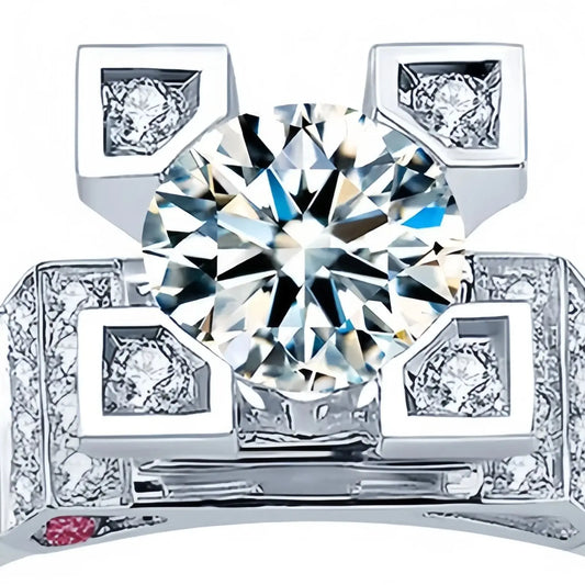 ShanLover Brand Eiffel Tower Moissanite Diamond Ring For Women s925 925 Sterling Silver Bridal Wedding Rings Gemstones Jewelry