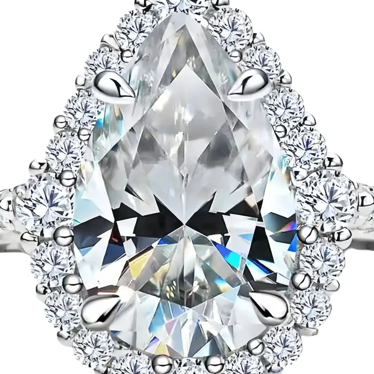 ShanLover Brand Water Drop MST 4ct Moissanite Diamond Ring for Woman Lovers S 925 Pure Silver Rings Moissanite Gemstones Jewelry