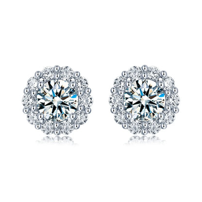 ShanLover Brand GRA Certificated MST Top Grade Moissanite Stud Earrings 925 Sterling Silver Jewelry Diamond Earrings for Woman