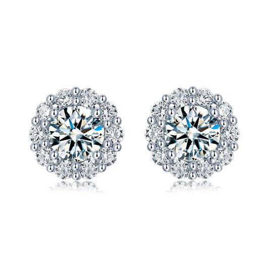 ShanLover Brand GRA Certificated MST Top Grade Moissanite Stud Earrings 925 Sterling Silver Jewelry Diamond Earrings for Woman