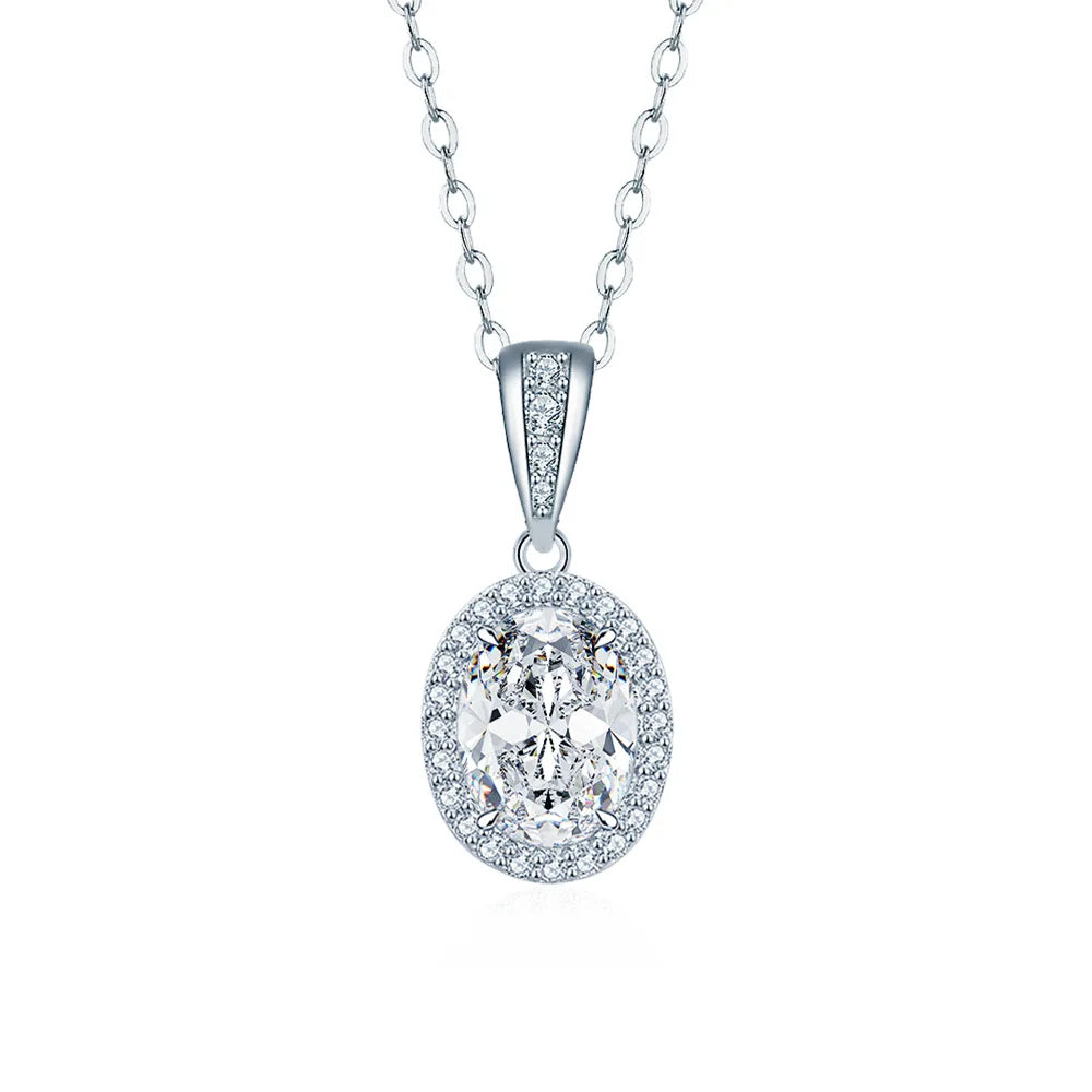 ShanLover Brand Luxury MST Top Grade Moissanite Diamond Necklace for Women S 925 Sterling Silver Pendant Necklaces Chain Jewelry