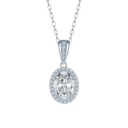 ShanLover Brand Luxury MST Top Grade Moissanite Diamond Necklace for Women S 925 Sterling Silver Pendant Necklaces Chain Jewelry