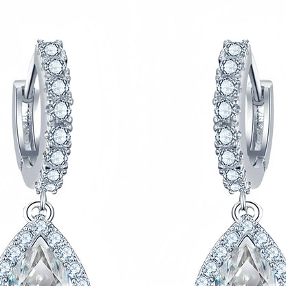 ShanLover Brand Women 925 Sterling Silver Drop Earrings Stud MST Top Grade Moissanite Diamond Pendant Earrings Gemstones Jewelry