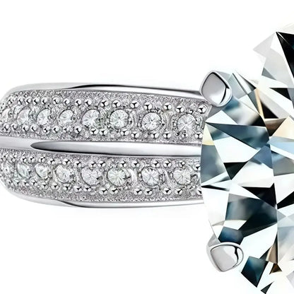ShanLover Brand MST Top Grade 2 carat 8mm Round Moissanite Ring Diamond 925 Sterling Silver Rings High Quality Jewelry for Women