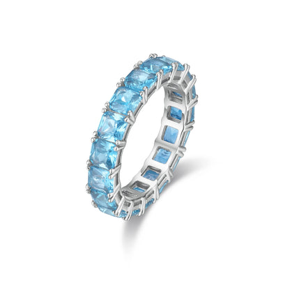 ShanLover Brand Luxury 925 Silver Rings With Full Diamond Women s925 Sterling Silver Fashionable Blue Gemstones Ring Jewelry