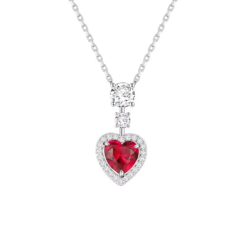 ShanLover Luxury Brand High Quality CMA Certificate 925 Sterling Silver Necklace Pendant Jewelry Ruby Heart Pendant For Woman