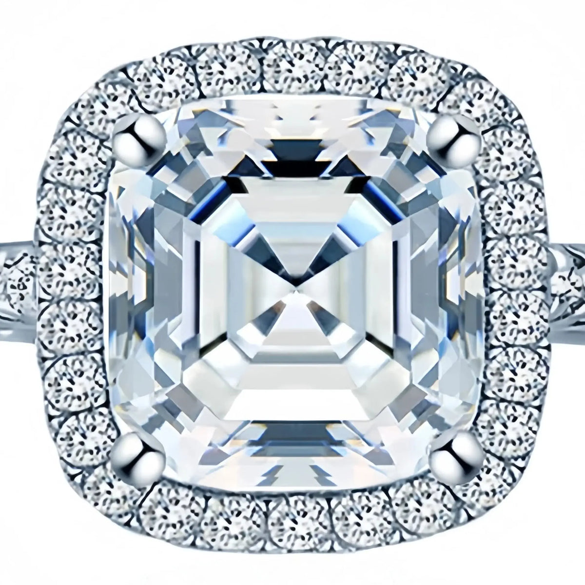 ShanLover Brand Luxury MST Top Grade Moissanite Diamond Ring for Woman s925 Real 925 Sterling Silver Square Cut Rings Jewelry