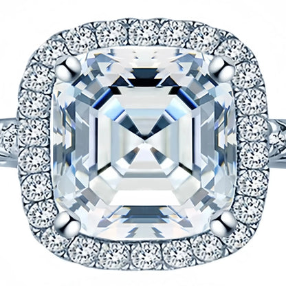 ShanLover Brand Luxury MST Top Grade Moissanite Diamond Ring for Woman s925 Real 925 Sterling Silver Square Cut Rings Jewelry