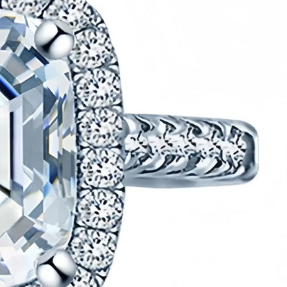 ShanLover Brand Luxury MST Top Grade Moissanite Diamond Ring for Woman s925 Real 925 Sterling Silver Square Cut Rings Jewelry
