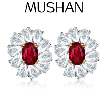 MuShan Luxury Jewelry 925 Sterling Silver Earrings Zircon 7A Drop Romantic for Bride Real Gold Plated Fine Jewelry Earring