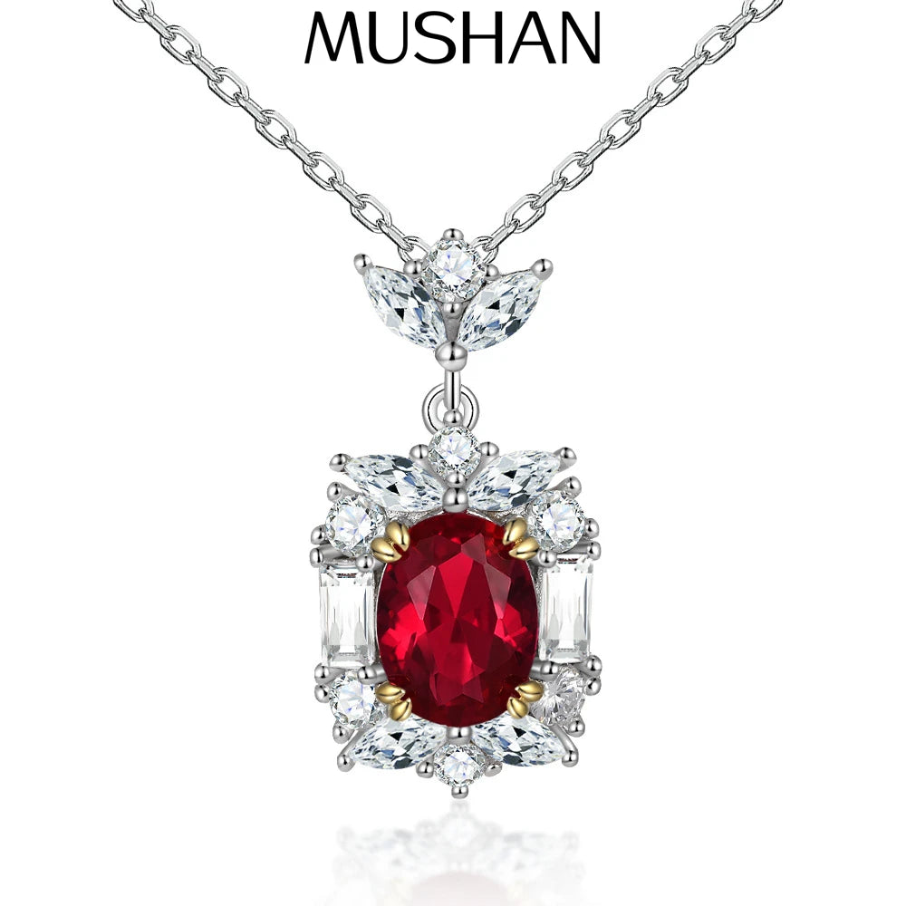 MuShan Jewelry 925 Sterling Silver Necklace Gold Chain HCD Diamonds Anniversary Gift Statement Jewelry Women Necklaces Jewelry