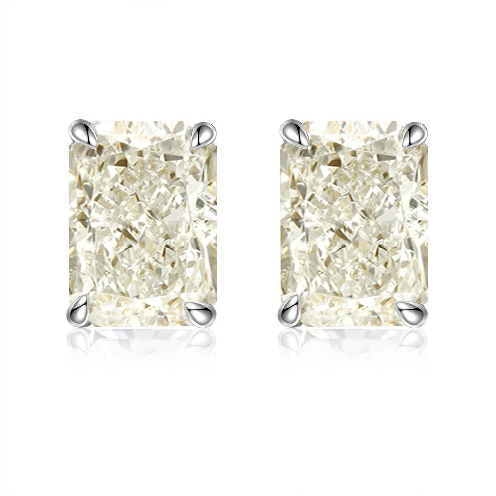 MUSHAN Brand Jewelry 925 Sterling Silver Stud Earrings 7ct 8*10 Ice Flower Gemstones Women Earrings Stud Fine Jewelry Accessory