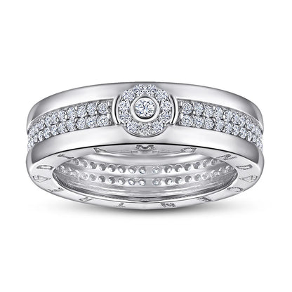 MuShan Jewelry 925 Sterling Silver Rings Bands Engagement Ring 7A Cubic Zirconia Elegant Delicate Anniversary  Women Gift