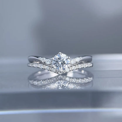 MuShan Jewelry 925 Sterling Silver Ring Wedding Band High Carbon Diamond Anniversary Gift  Her Gift Women Rings Fine Jewelry