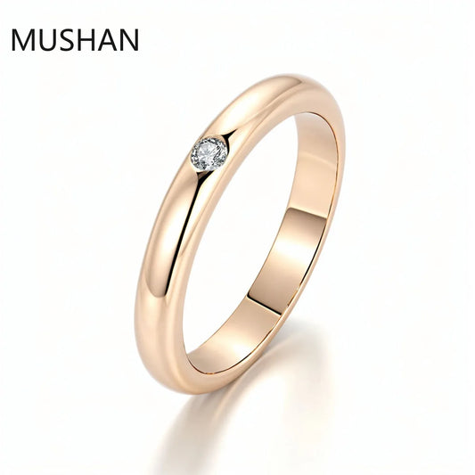 MUSHAN Luxury Custom 14K 18K Gold Rings Band Jewelry With Moissanite Diamond Lab Grown Gemstones Diamond Wedding Ring For Women