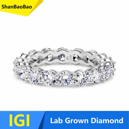 MUSHAN Custom Luxury Diamond Rings Jewelry IGI Certificated for Women 925 Sterling Silver Lab Grown Diamond Ring Band HPHT CVD