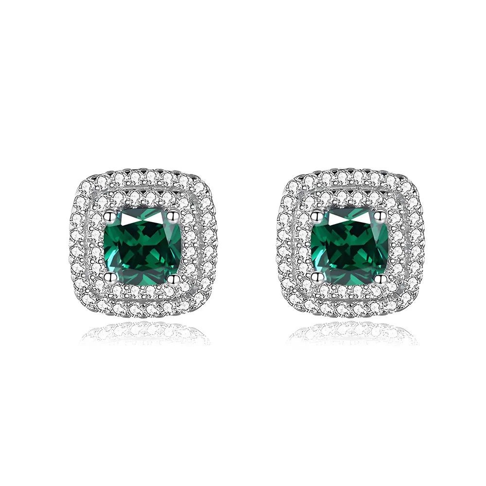 MuShan Jewelry 925 Sterling Silver Stud Earrings Dangle HCD Gemstones Romantic Statement Jewelry Women Earring Fine Jewelry