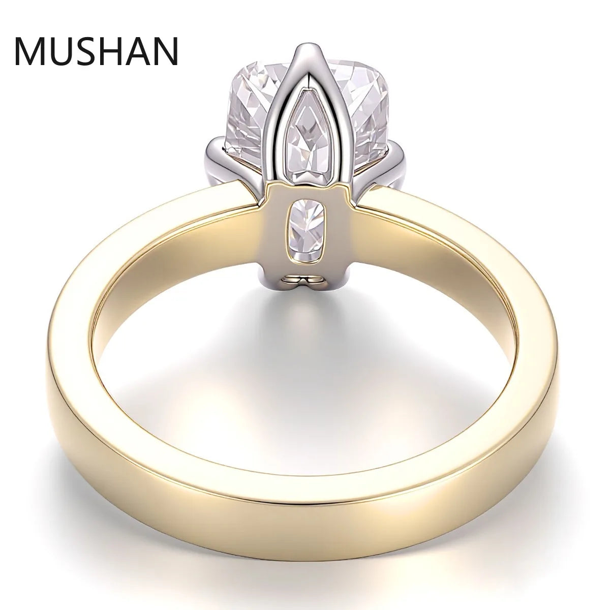 MUSHAN Luxury Custom 14K 18K Gold Rings Band Jewelry With Moissanite Diamond Lab Grown Gemstones Diamond Wedding Ring For Women