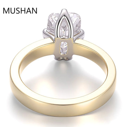 MUSHAN Luxury Custom 14K 18K Gold Rings Band Jewelry With Moissanite Diamond Lab Grown Gemstones Diamond Wedding Ring For Women