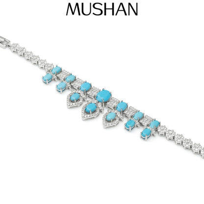 MuShan Jewelry 925 Sterling Silver Bangle 5A CZ Gemstones High Carbon Diamond Luxury 925 Sterling Silver Bracelet Accessories