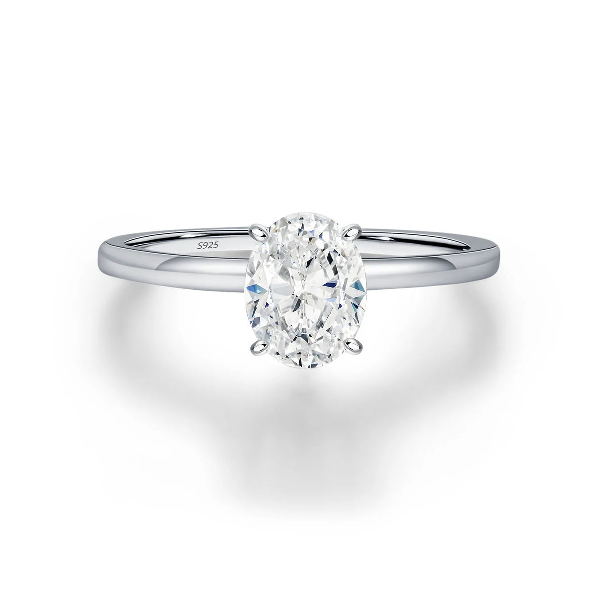 MUSHAN Luxury Jewelry S925 Silver Mint Green Oval Ring  Women'S Simple Ring Finger Ring Diamond Ring
