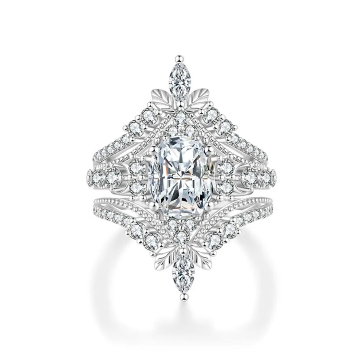 MUSHAN Luxury Jewelry 925 Sterling Silver Ring Band Women GRA Certificate Moissanite Diamond Emerald D Color Rings Fine Jewelry