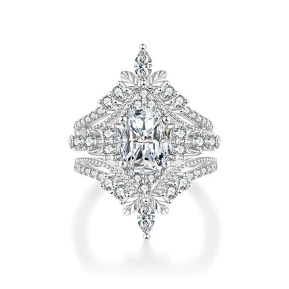 MUSHAN Luxury Jewelry 925 Sterling Silver Ring Band Women GRA Certificate Moissanite Diamond Emerald D Color Rings Fine Jewelry
