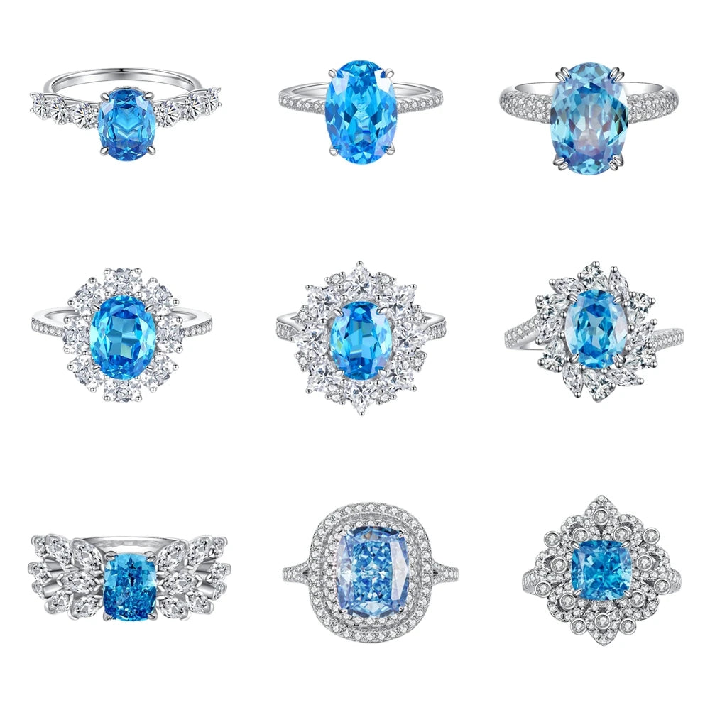 MUSHAN Luxury Jewelry s 925 Sterling Silver Rings For Women CMA Certificate HCD Gemstones Sapphire Ring Bands s925 Fine Jewelry