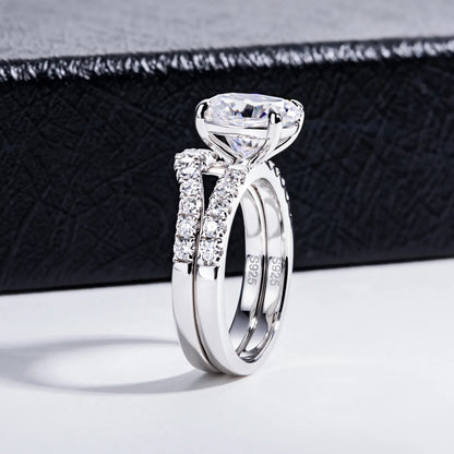 MuShan Luxury Jewelry 925 Sterling Silver Ring VVS Moissanite Charming Ring for Spouse 18K Real Gold Plated MST Patent Rings