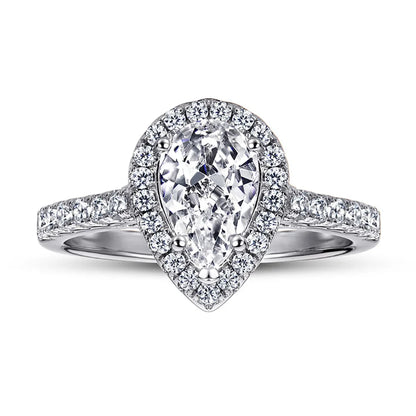 MuShan Jewelry 925 Sterling Silver Rings Bands Engagement Ring 7A Cubic Zirconia Valentine Classic Anniversary  Women Gift