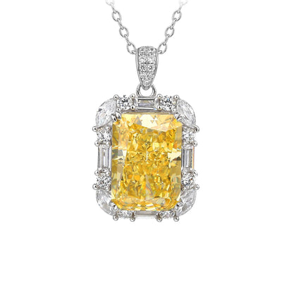 MuShan Jewelry 925 Sterling Silver Timeless Necklaces 7A Cubic Zirconia Engagement Anniversary Necklaces Pendant Women