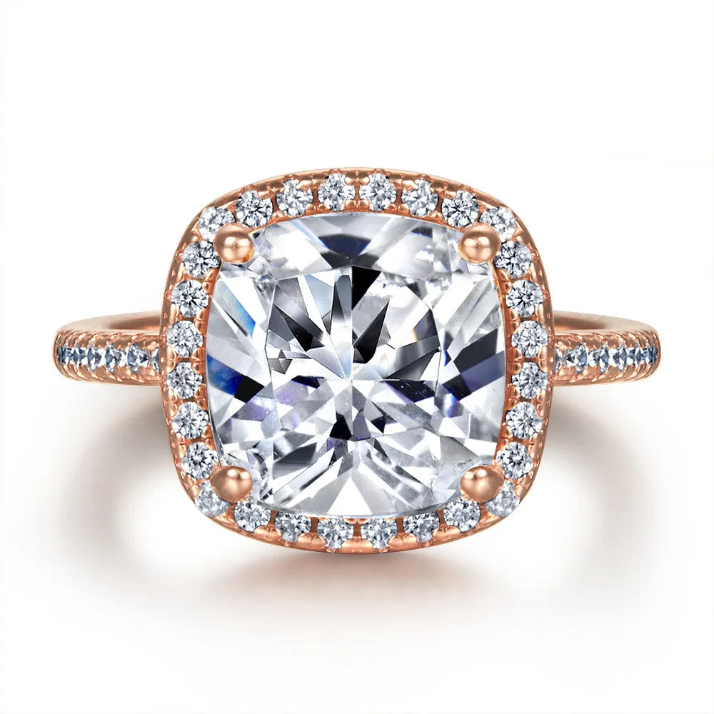 MuShan Jewelry 925 Sterling Silver Rings Bands Engagement Ring 7A Cubic Zirconia Valentine Modern Anniversary  Women Gift