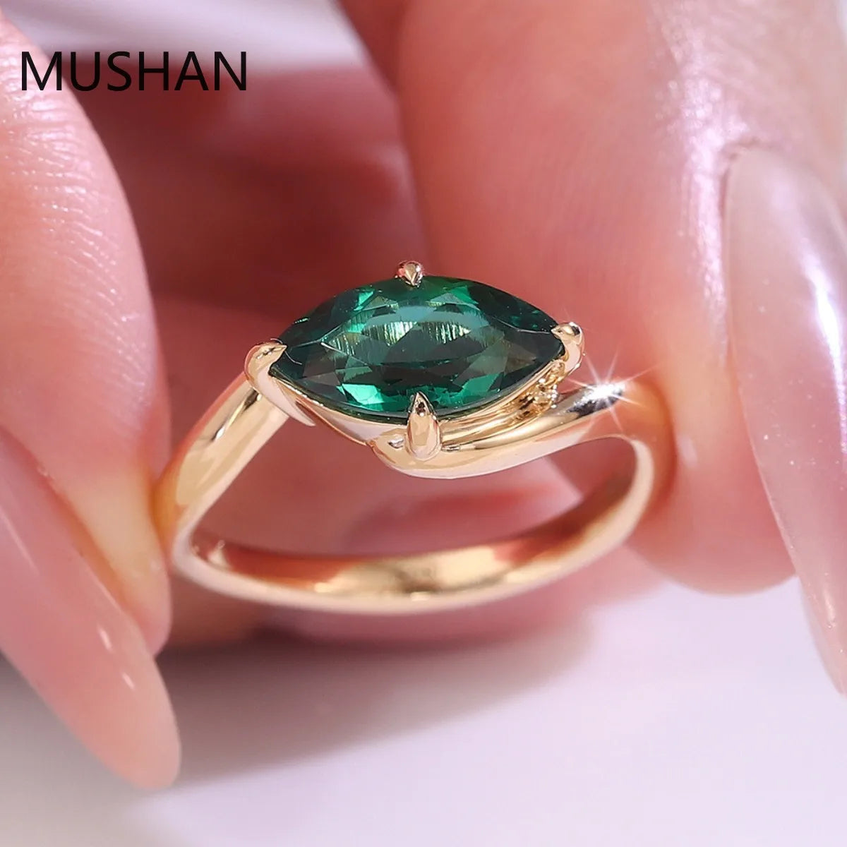 MUSHAN Luxury Custom 14K 18K Gold Rings Band Jewelry With Moissanite Diamond Lab Grown Gemstones Diamond Wedding Ring For Women