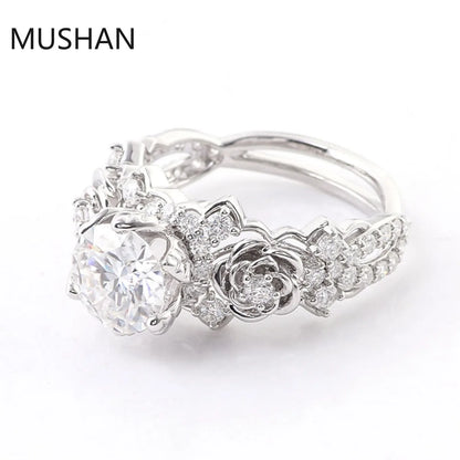 MUSHAN Luxury Custom 14K 18K Gold Rings Band Jewelry With Moissanite Diamond Lab Grown Gemstones Diamond Wedding Ring For Women