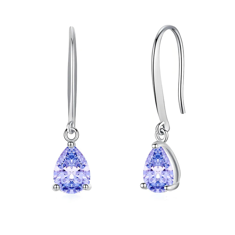 MuShan Jewelry 925 Sterling Silver Stud Earrings Dangle HCD Gemstones Girlfriend Gift Best Friend Gift Women Earring Fine Jewelr