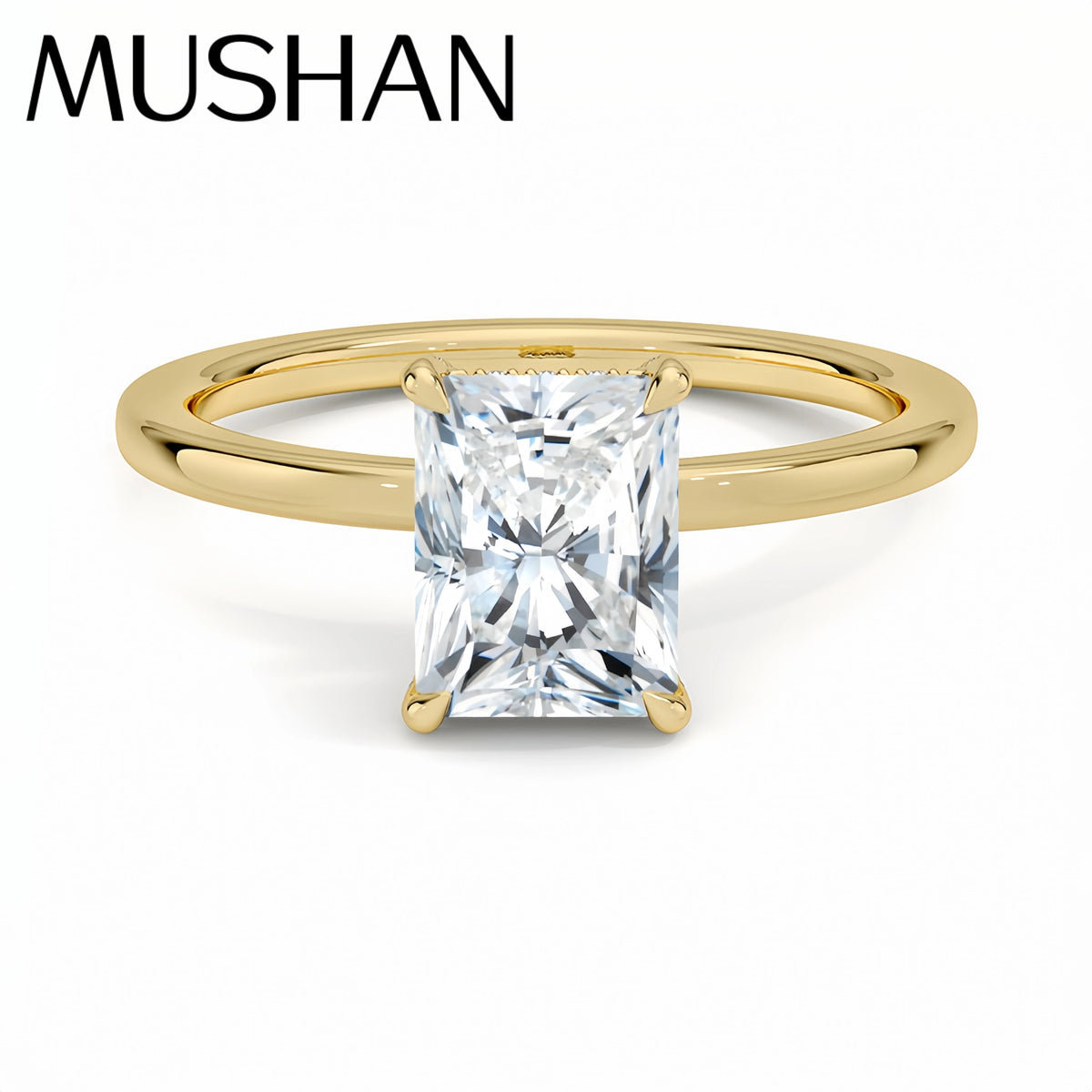 MuShan Designer Jewelry 925 Sterling Silver Ring VVS Moissanite Casual Ring for Wife 18K Real Gold Plated MST Patent Rings
