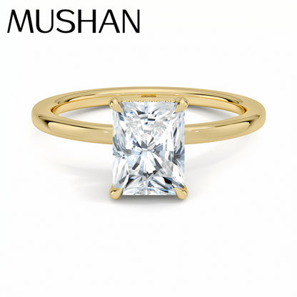 MuShan Designer Jewelry 925 Sterling Silver Ring VVS Moissanite Casual Ring for Wife 18K Real Gold Plated MST Patent Rings