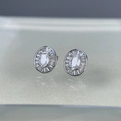 MuShan Brand Jewelry 925 Sterling Silver Earrings Marquise Moissanite Chic for Fiancee Platinum Plated MST Patent Nickel Free