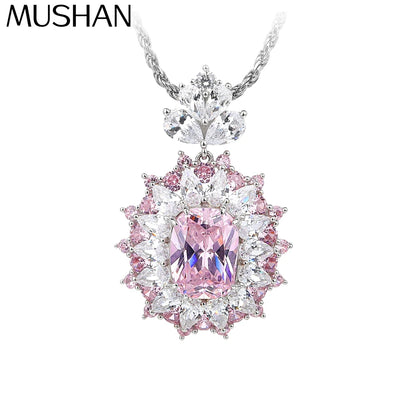MuShan Jewelry 925 Sterling Silver Necklace 5A CZ Gemstones HCD Gemstones Designer 925 Sterling Silver Pendants Accessories