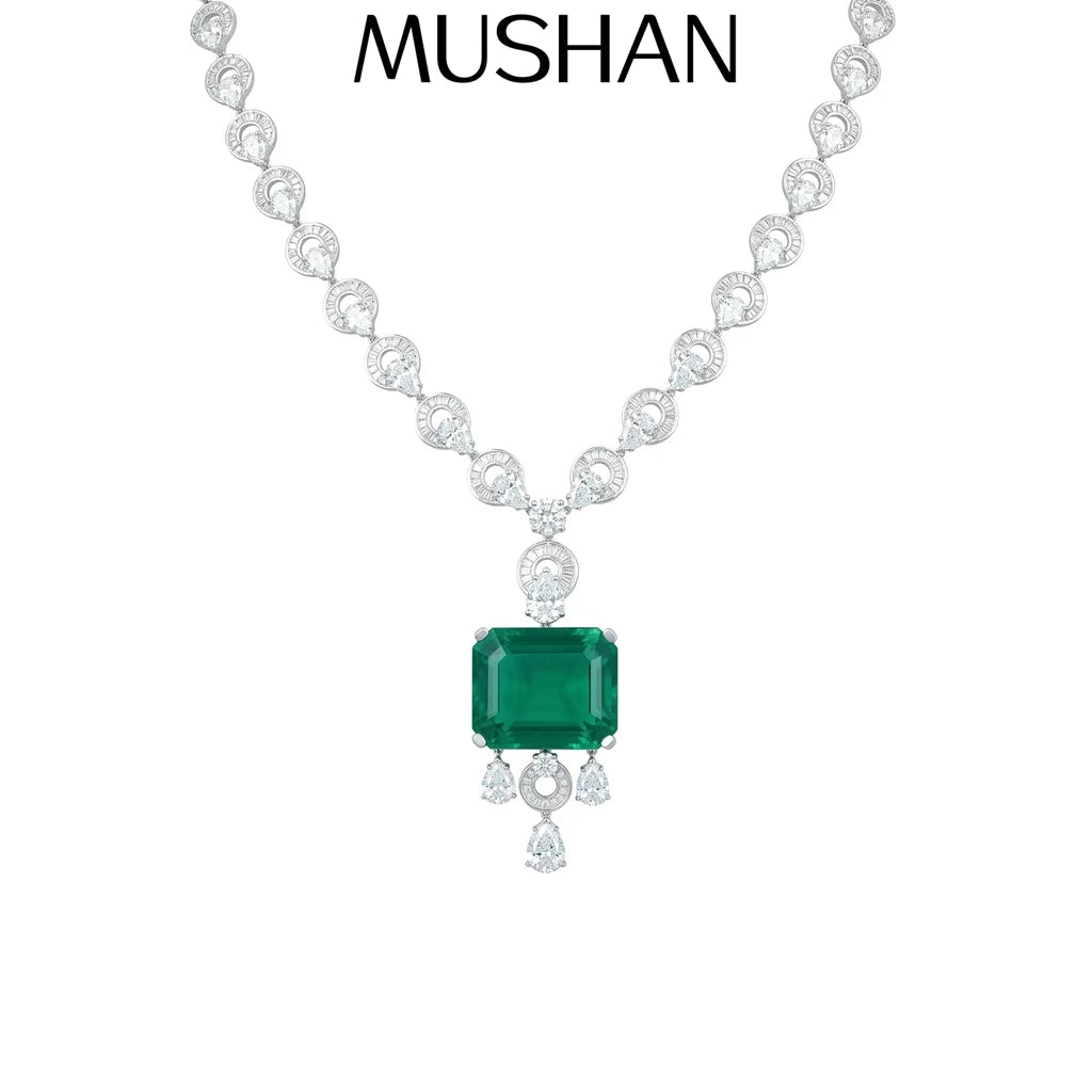 MuShan Jewelry 925 Sterling Silver Necklace Fine HCD Diamond High Carbon Diamond 925 Sterling Silver Necklace Accessories