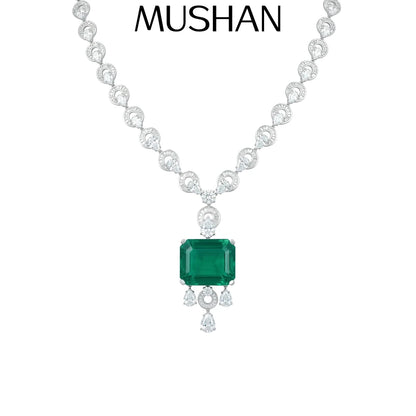 MuShan Jewelry 925 Sterling Silver Necklace Fine HCD Diamond High Carbon Diamond 925 Sterling Silver Necklace Accessories