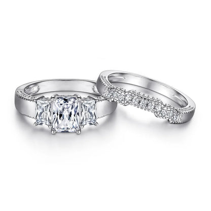 MuShan Jewelry 925 Sterling Silver Romantic Engagement Ring 5A Cubic Zirconia Valentine Anniversary Rings Bands  Women Gift