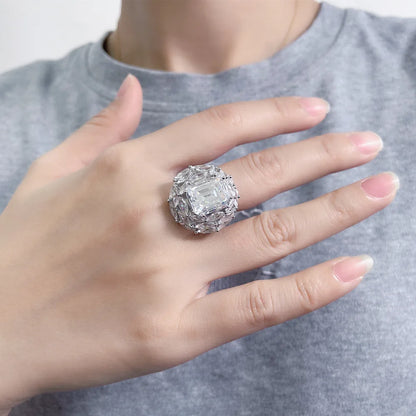 MUSHAN Luxury Jewelry 925 Sterling Silver Ring D Color Moissanite Classic Ring Women 18K Gold Plated MST Patent Jewellery